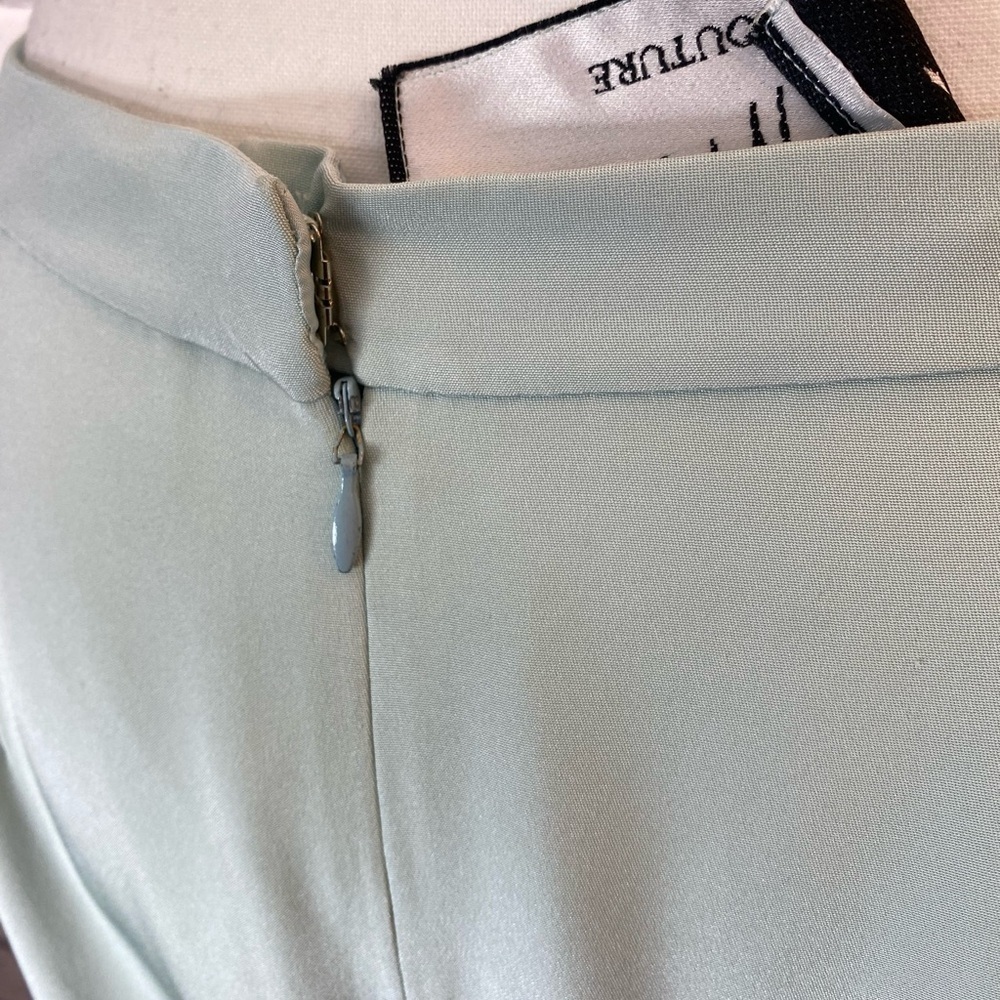 Mary McFadden Couture Vintage Blue 2 Piece Set Wide Leg Pants Tank SILK size 12 - Picture 9 of 15